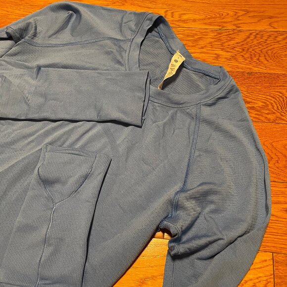 EUC Lululemon Swiftly Tech Long Sleeve Shirt 2.0 Waist Race Sz 6 Blue - Picture 2 of 3